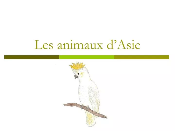 Animaux d'Asie