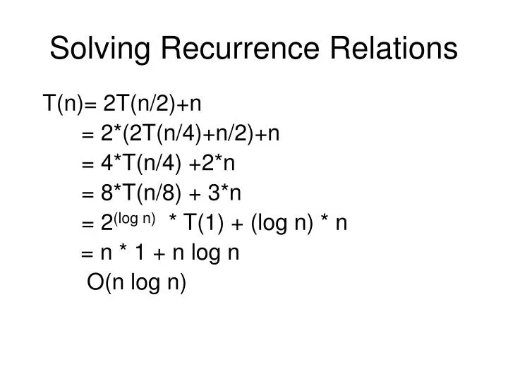 solving recurrence relations