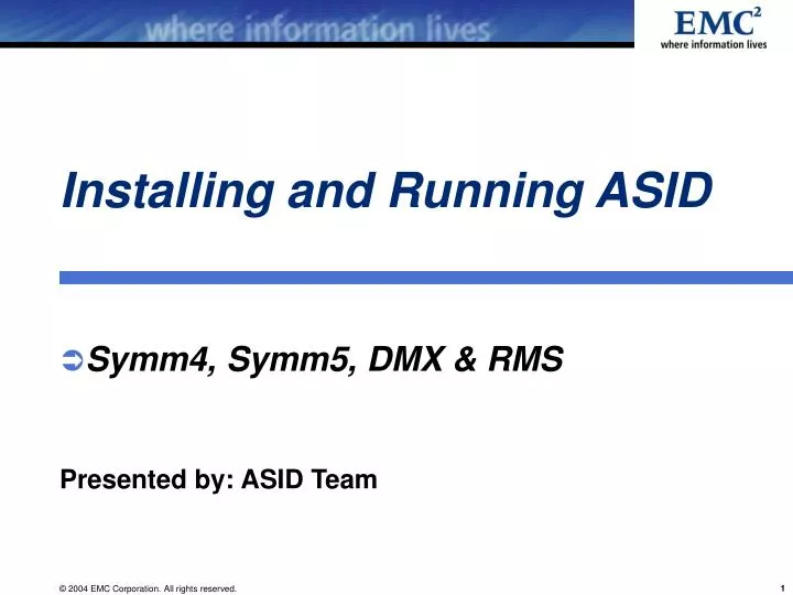 installing and running asid