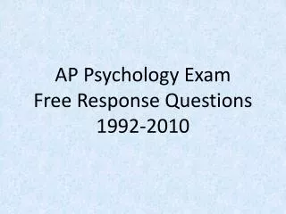 ap psychology exam free response questions 1992 2010
