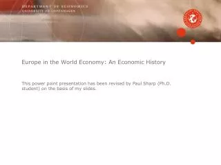 Europe in the World Economy: An Economic History