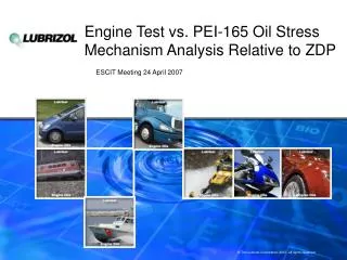 Engine Test vs. PEI-165 Oil Stress Mechanism Analysis Relative to ZDP