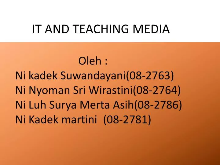 it and teaching media
