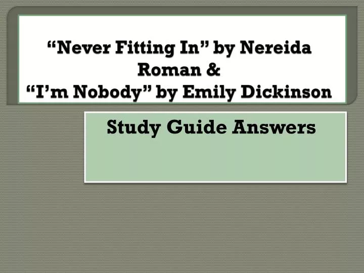 never fitting in by nereida roman i m nobody by emily dickinson