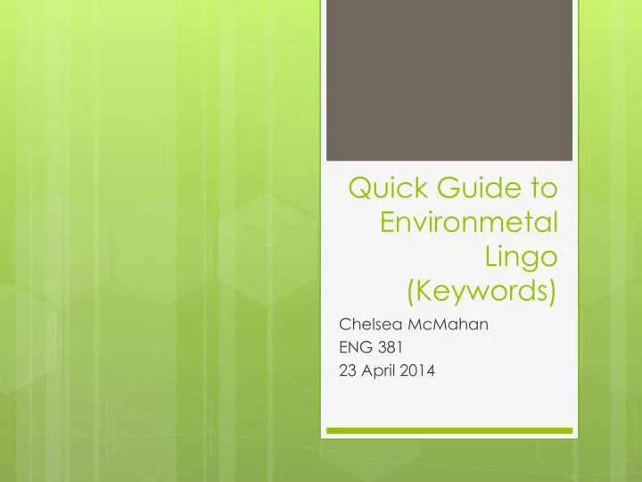 quick guide to environmetal lingo keywords