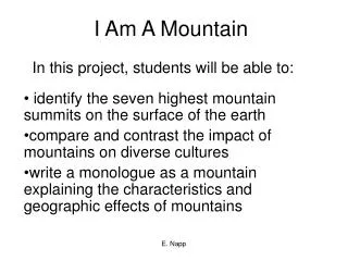 I Am A Mountain