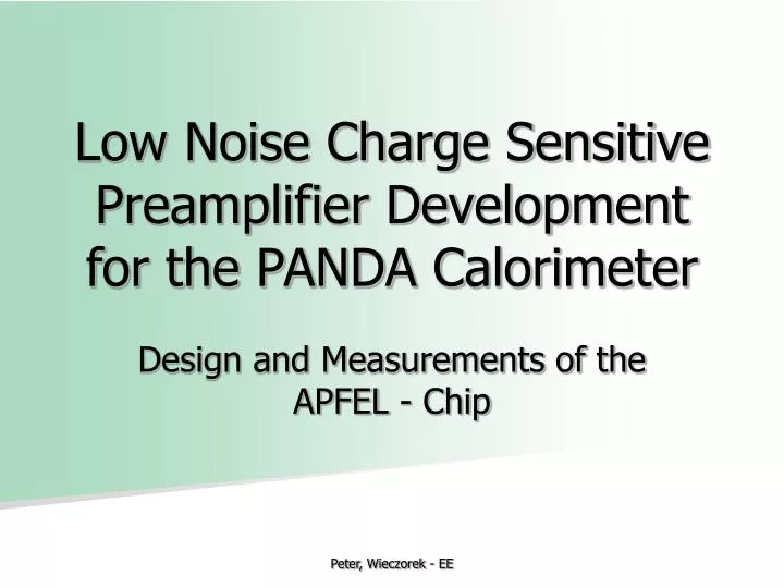 low noise charge sensitive preamplifier development for the panda calorimeter