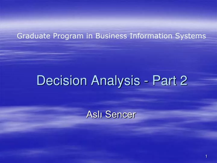 decision analysis part 2