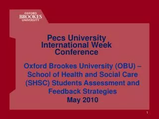 Pecs University International Week Conference