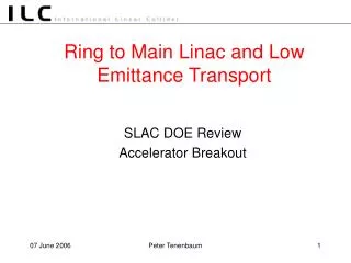 Ring to Main Linac and Low Emittance Transport