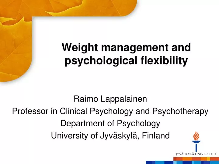 weight management and psychological flexibility