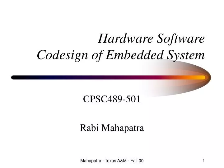 hardware software codesign of embedded system