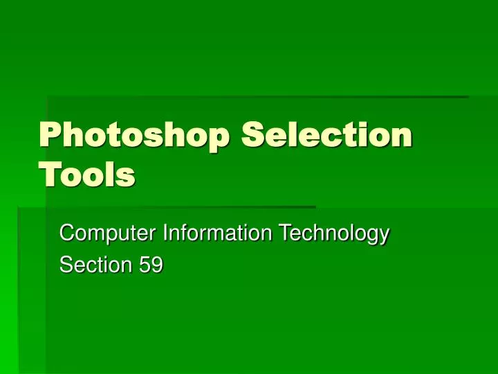 photoshop selection tools