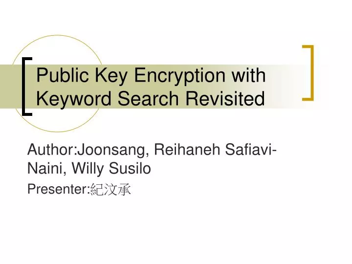 public key encryption with keyword search revisited