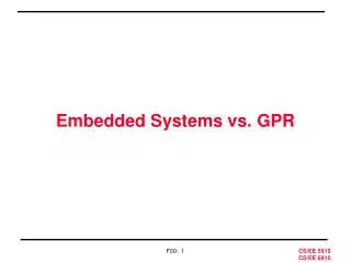 Embedded Systems vs. GPR