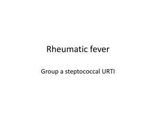 Rheumatic fever