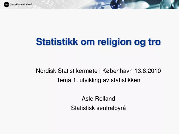 statistikk om religion og tro