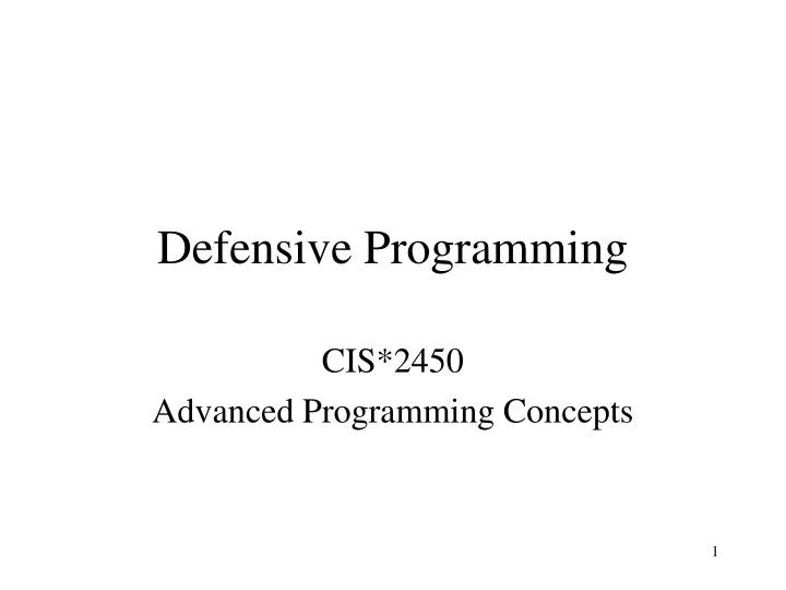 defensive programming
