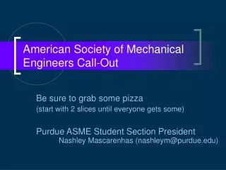 American Society of Mechanical Engineers Call-Out