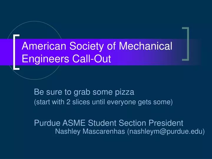 american society of mechanical engineers call out