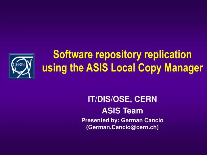 software repository replication using the asis local copy manager