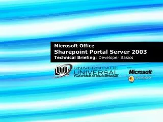 Microsoft Office Sharepoint Portal Server 2003 Technical Briefing: Developer Basics