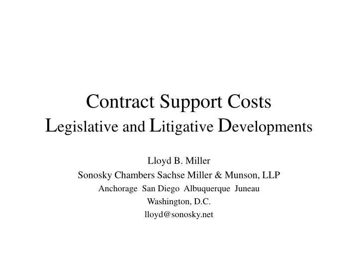contract support costs l egislative and l itigative d evelopments
