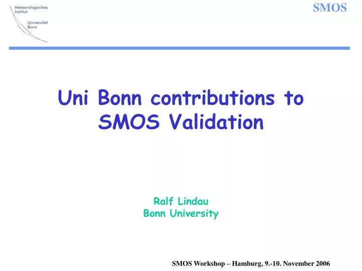 uni bonn contributions to smos validation