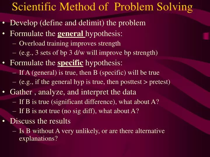 scientific method of problem solving