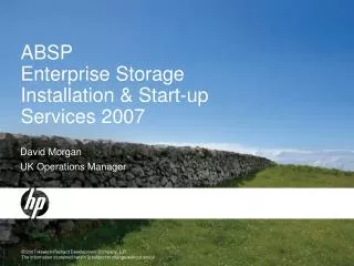 ABSP Enterprise Storage Installation &amp; Start-up Services 2007