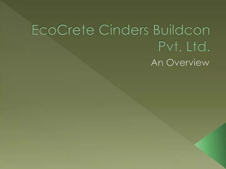 ecocrete cinders buildcon pvt ltd