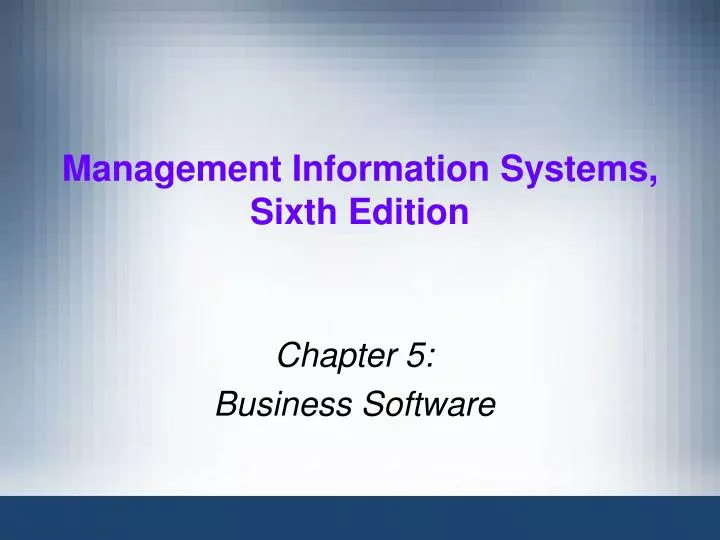 management information systems sixth edition