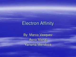 Electron Affinity