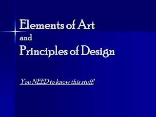 elements of art and principles of design