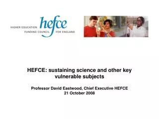 HEFCE: sustaining science and other key vulnerable subjects