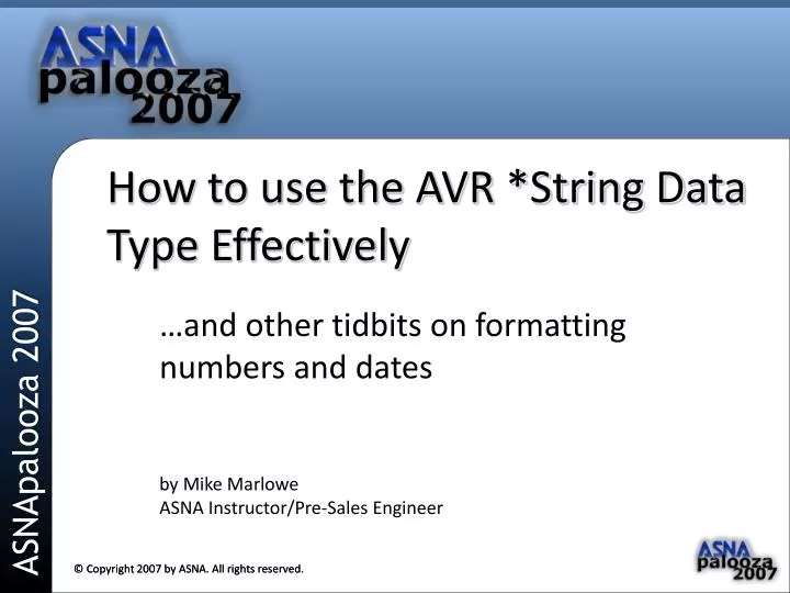 how to use the avr string data type effectively
