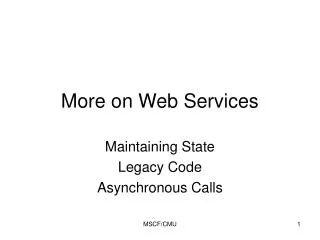 More on Web Services