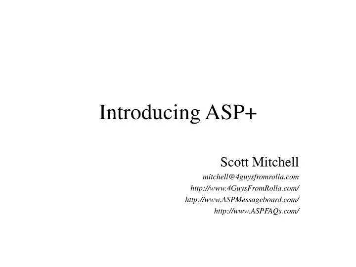 introducing asp