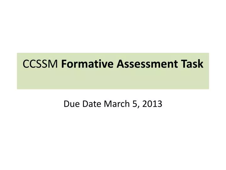 ccssm formative assessment task