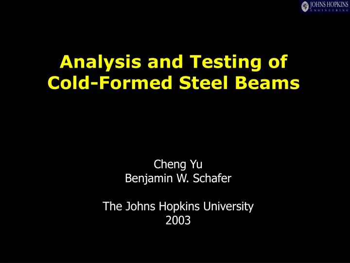 analysis and testing of cold formed steel beams