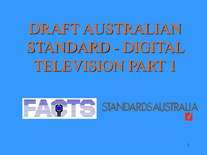 draft australian standard digital television part 1