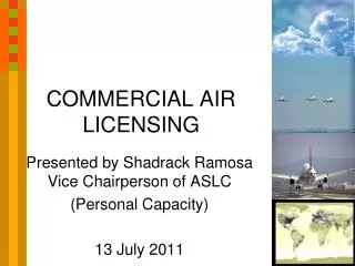 COMMERCIAL AIR LICENSING