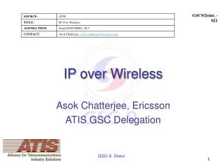 IP over Wireless