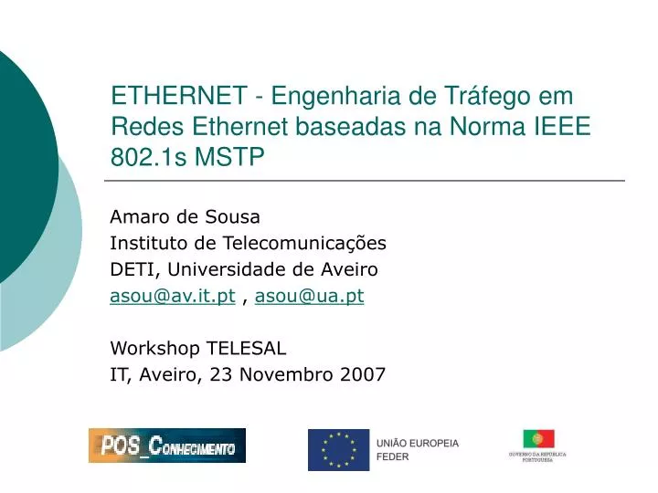 ethernet engenharia de tr fego em redes ethernet baseadas na norma ieee 802 1s mstp