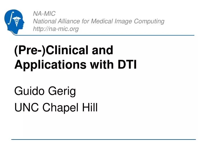 pre clinical and applications with dti