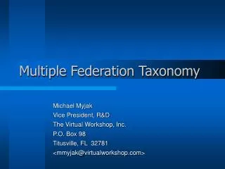 multiple federation taxonomy