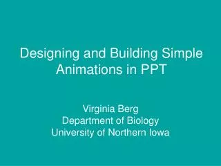 Designing and Building Simple Animations in PPT