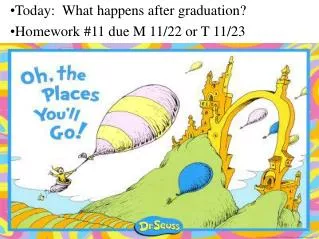 Today: What happens after graduation? Homework #11 due M 11/22 or T 11/23