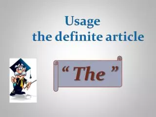 Usage the definite article