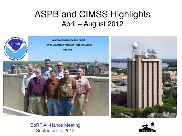 aspb and cimss highlights april august 2012